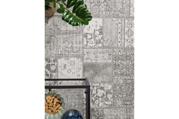 Patchwork Wiltonmatta 80x300 cm Rektangulär - Silver - Textil & mattor - Matta - Modern matta - Friezematta