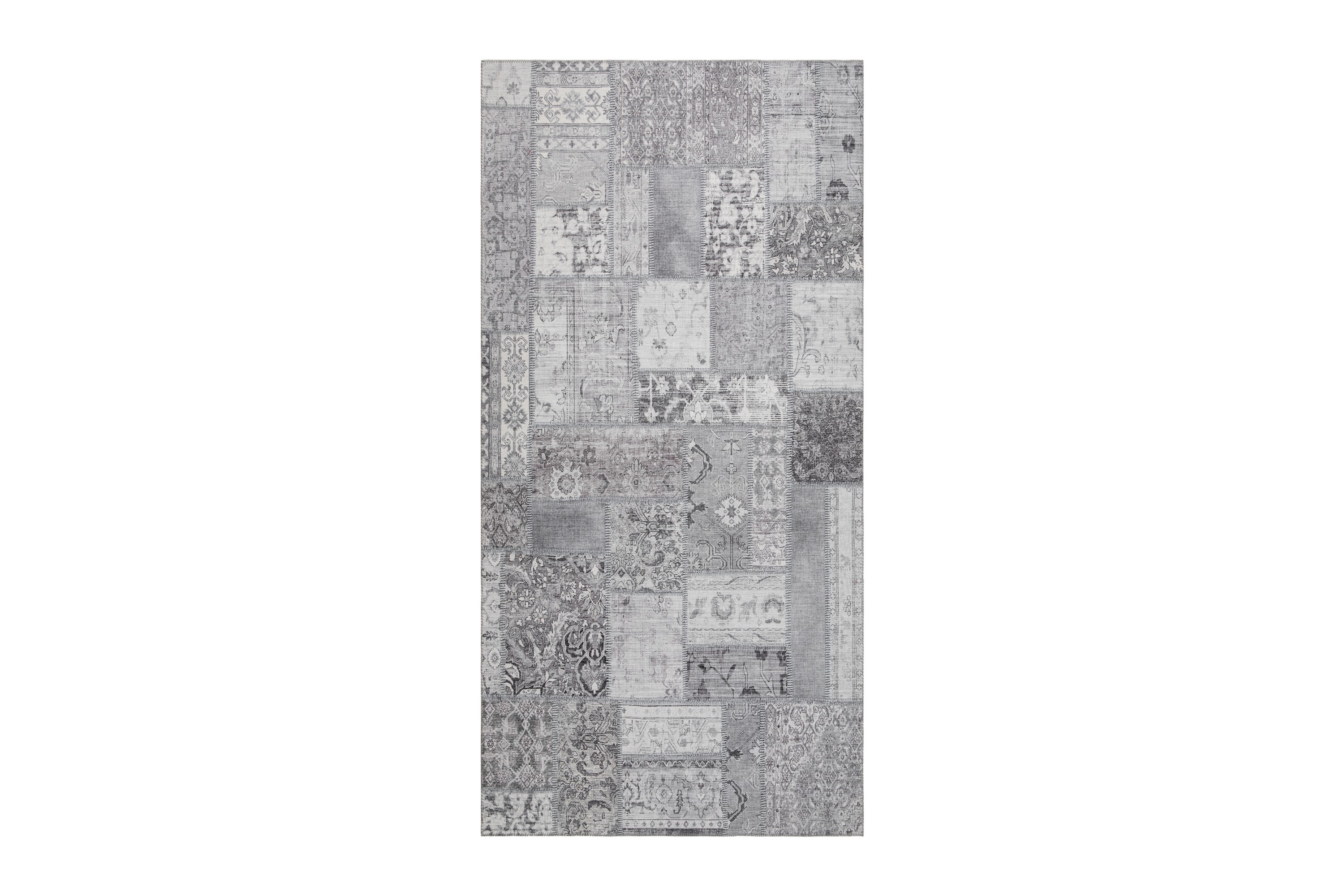 Patchwork Wiltonmatta 80x300 cm Rektangulär Silver