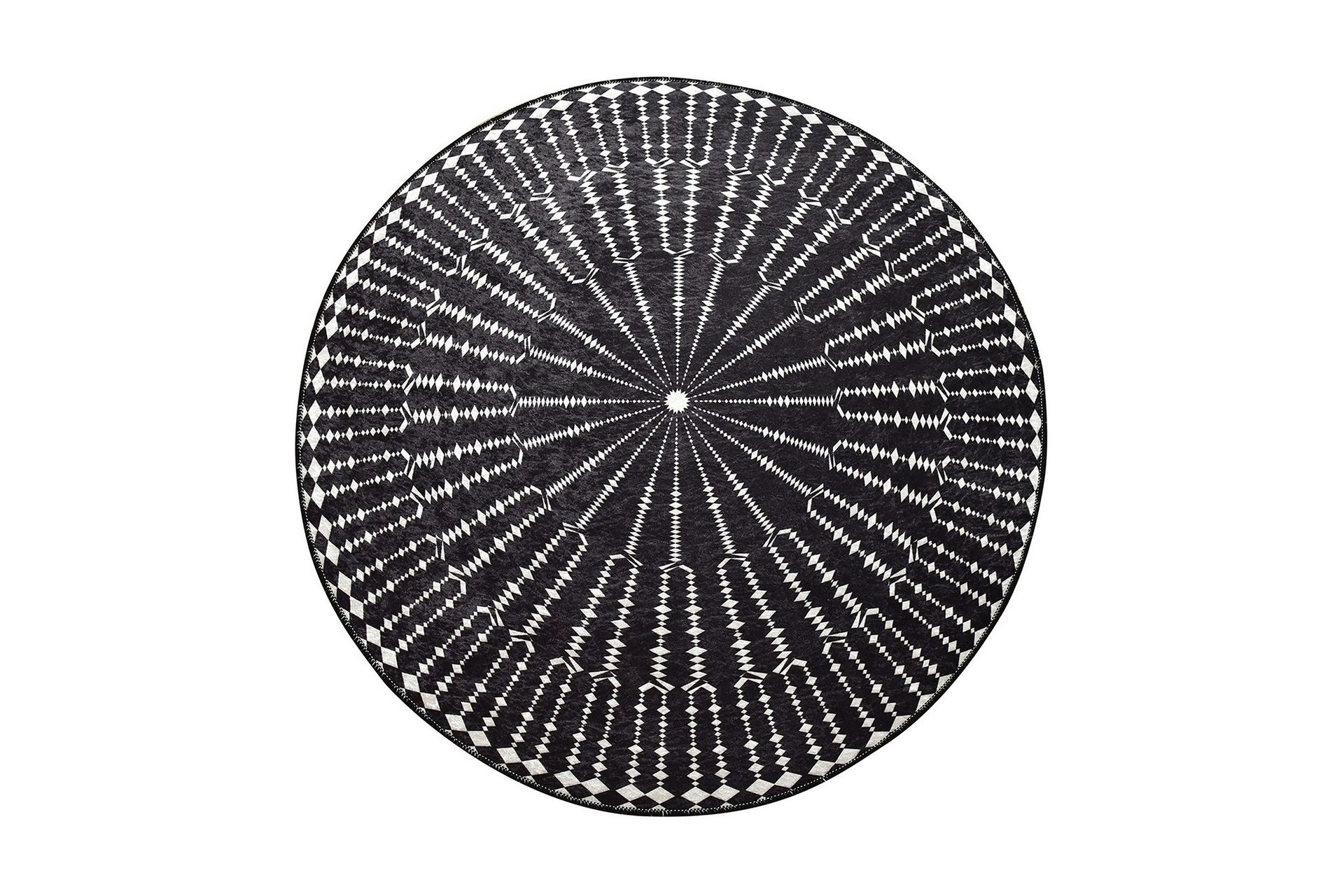 Chilai Matta 120 cm Rund - Svart/Vit
