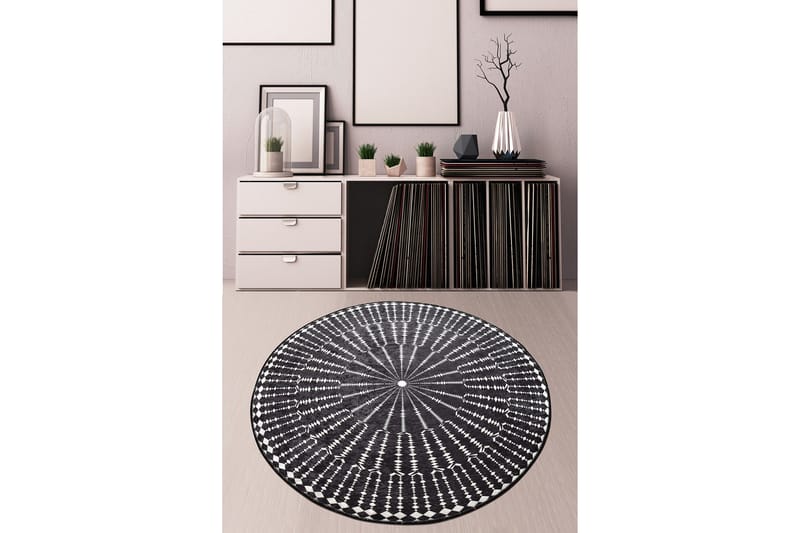 Chilai Matta 140 cm Rund - Svart/Vit - Textil & mattor - Matta - Modern matta - Wiltonmatta