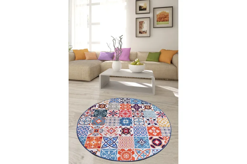 Chilai Matta 200 cm Rund - Multifärgad - Textil & mattor - Matta - Modern matta - Wiltonmatta