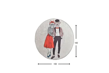 Coppia Matta Rund 100 cm - Flerfärgad/Sammet - Textil & mattor - Matta - Modern matta - Wiltonmatta