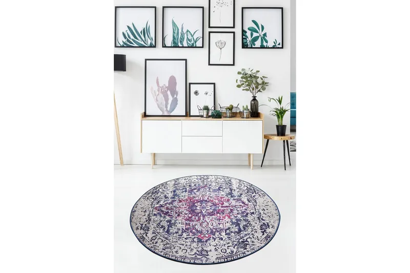 Debolezza Matta Rund 100 cm, Flerfärgad/Sammet