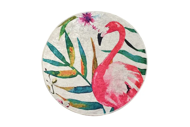 Delaram Matta Rund 100 cm, Flerfärgad/Sammet