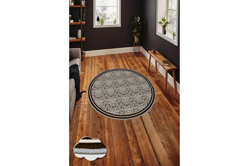 Homefesto Matta 110 cm Rund - Multifärgad - Textil & mattor - Matta - Modern matta - Wiltonmatta