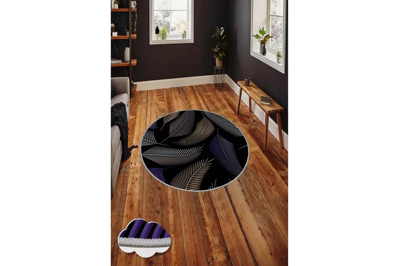 Homefesto Matta 130 cm Rund - Multifärgad - Textil & mattor - Matta - Modern matta - Wiltonmatta