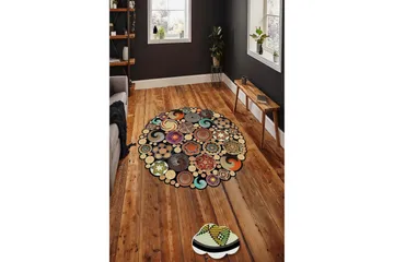 Homefesto Matta 140 cm Rund - Multifärgad - Textil & mattor - Matta - Modern matta - Wiltonmatta