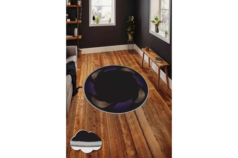 Homefesto Matta 150 cm Rund - Multifärgad - Textil & mattor - Matta - Modern matta - Wiltonmatta