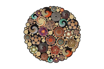 Homefesto Matta 160 cm Rund - Multifärgad - Textil & mattor - Matta - Modern matta - Wiltonmatta