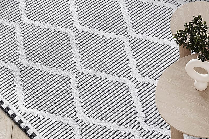 Wiltonmatta Joanna 98x200 Rektangulär - Svart/Vit - Textil & mattor - Matta - Modern matta - Friezematta