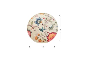 Kaihe Matta Rund 140 cm - Flerfärgad/Sammet - Textil & mattor - Matta - Modern matta - Wiltonmatta