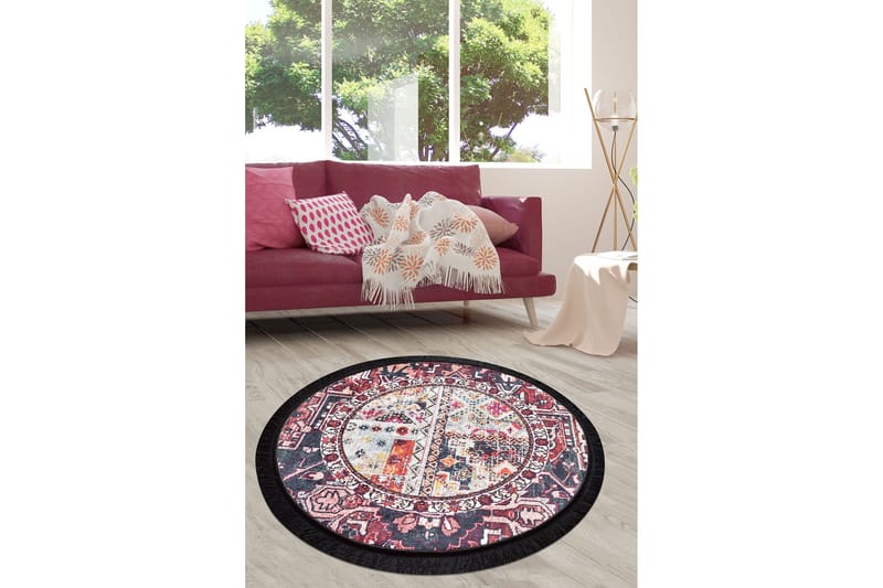 Keleti Matta Rund 140 cm - Flerfärgad/Sammet - Textil & mattor - Matta - Modern matta - Wiltonmatta