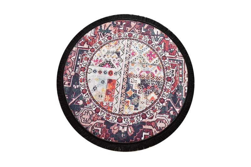 Keleti Matta Rund 140 cm, Flerfärgad/Sammet