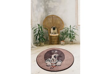 Kouhii Matta Rund 140 cm - Flerfärgad/Sammet - Textil & mattor - Matta - Modern matta - Wiltonmatta