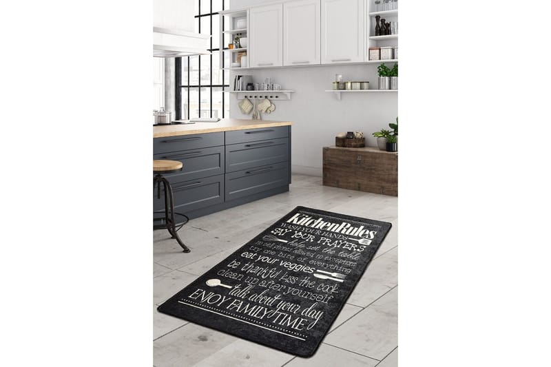 Kuhinja Matta 100x200 cm - Svart/Sammet - Textil & mattor - Matta - Modern matta - Wiltonmatta