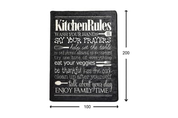 Kuhinja Matta 100x200 cm - Svart/Sammet - Textil & mattor - Matta - Modern matta - Wiltonmatta