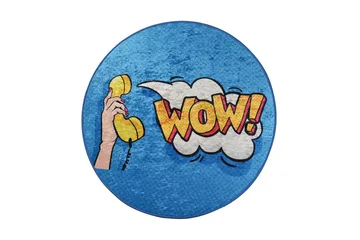 Kutsal Matta Rund 100 cm - Flerfärgad/Sammet - Textil & mattor - Matta - Modern matta - Wiltonmatta