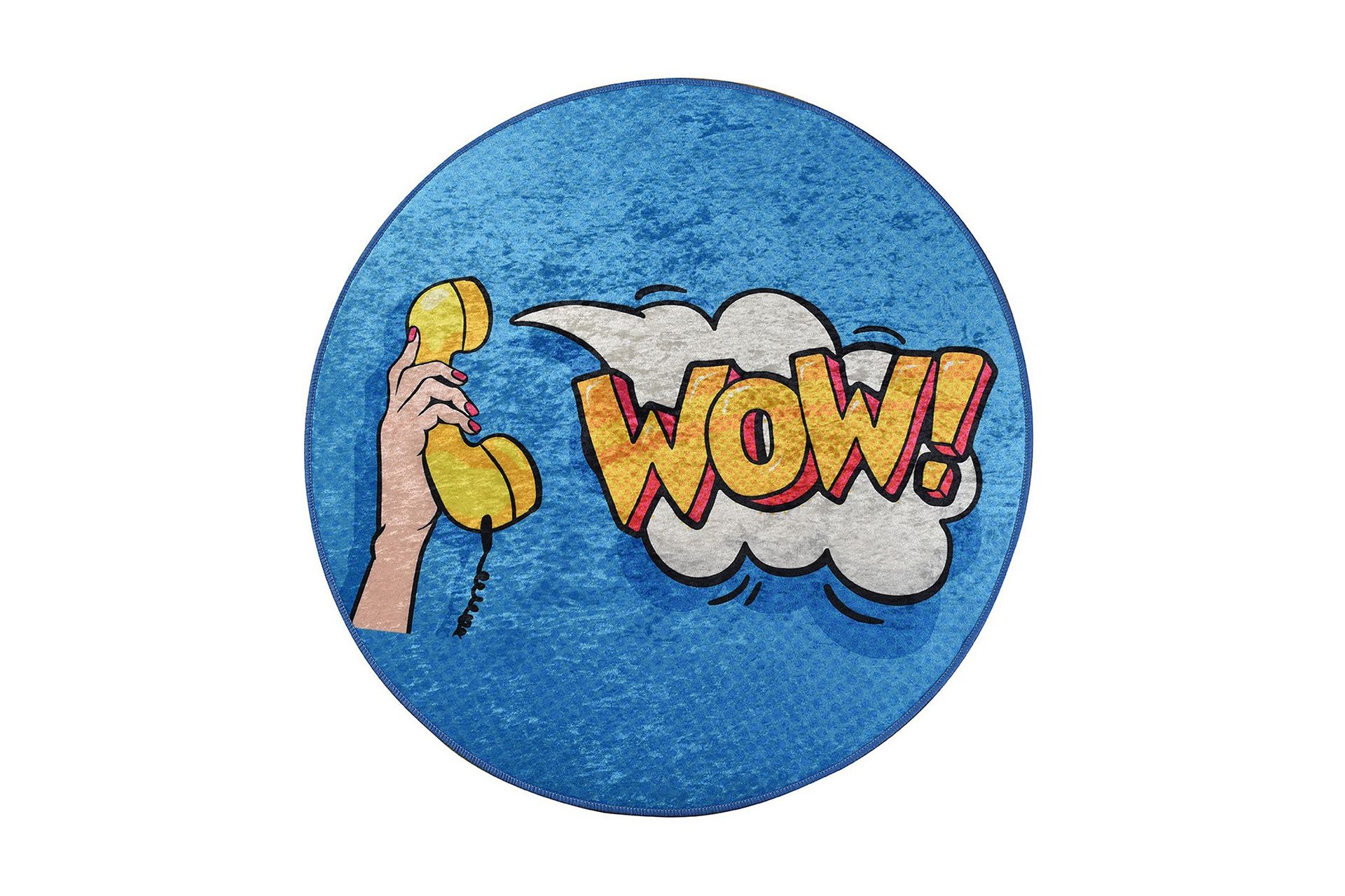 kutsal matta rund 100 cm - flerfärgad/sammet