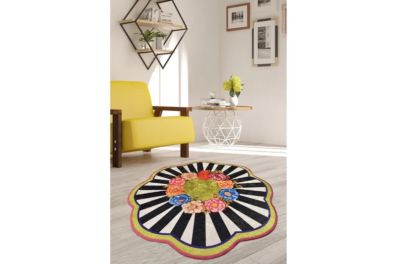 Mailegua Matta Rund 100 cm - Flerfärgad/Sammet - Textil & mattor - Matta - Modern matta - Wiltonmatta