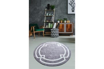 Margaritar Matta Rund 140 cm - Grå/Vit/Sammet - Textil & mattor - Matta - Modern matta - Wiltonmatta