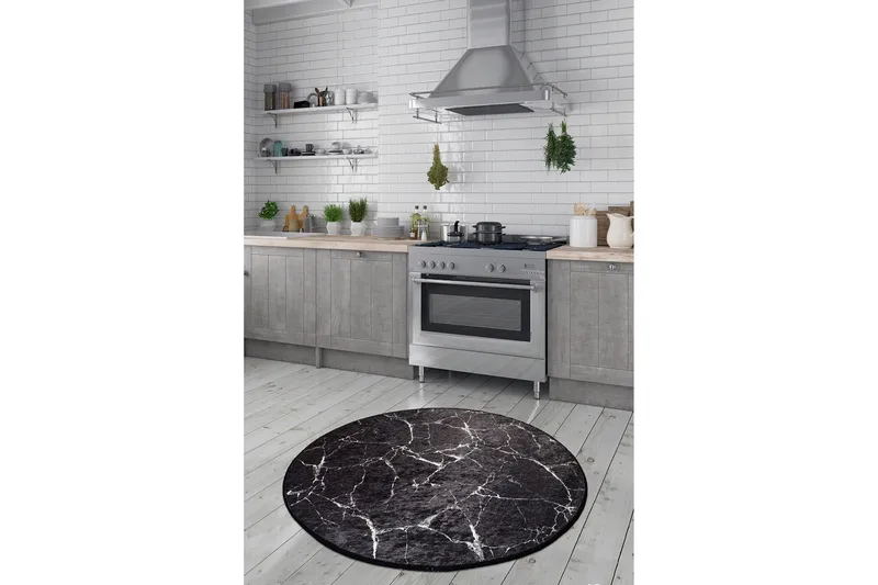 Marmuras Matta Rund 140 cm - Flerfärgad/Sammet - Textil & mattor - Matta - Modern matta - Wiltonmatta