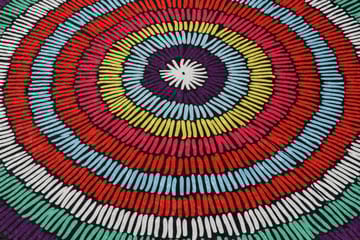 Matta Belgin Rund 100 cm - Flerfärgad/Sammet - Textil & mattor - Matta - Modern matta - Wiltonmatta