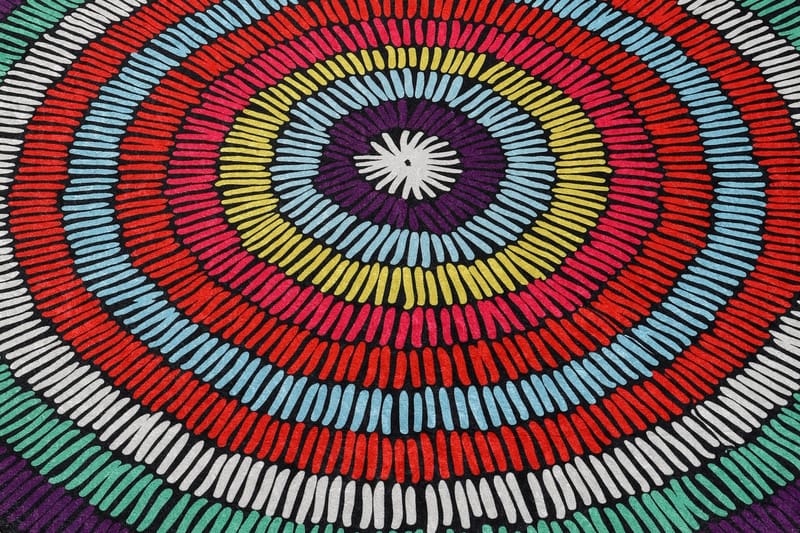 Matta Belgin Rund 100 cm - Flerfärgad/Sammet - Textil & mattor - Matta - Modern matta - Wiltonmatta