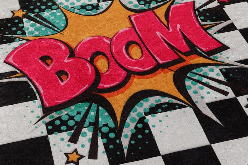 Matta Boom Rund 100 cm - Flerfärgad/Sammet - Textil & mattor - Matta - Modern matta - Wiltonmatta