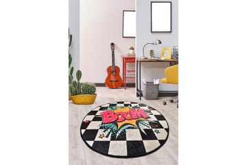 Matta Boom Rund 100 cm - Flerfärgad/Sammet - Textil & mattor - Matta - Modern matta - Wiltonmatta
