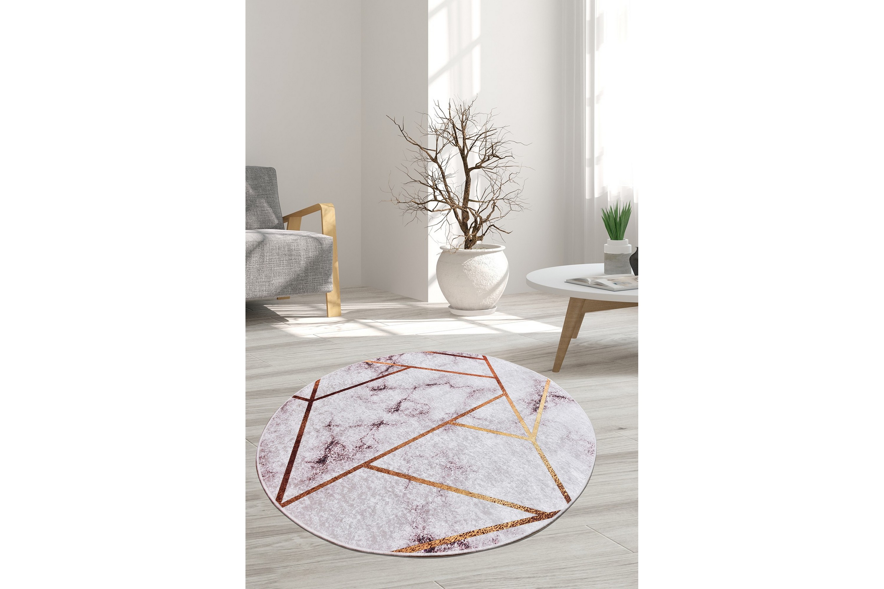 matta chilai 120 cm rund - multifärgad