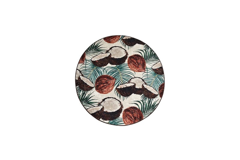 Matta Coconut Rund 100 cm - Flerfärgad/Sammet - Textil & mattor - Matta - Modern matta - Wiltonmatta