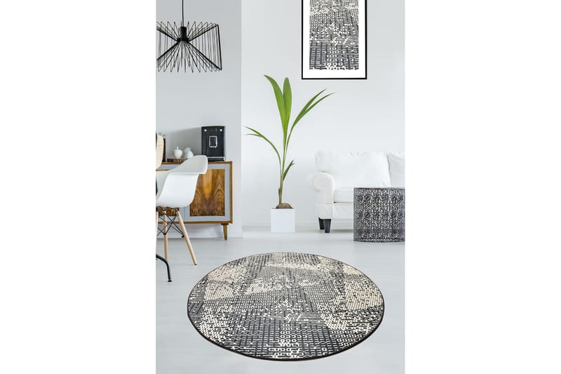 Matta Cosmach Rund 100 cm - Flerfärgad/Sammet - Textil & mattor - Matta - Modern matta - Wiltonmatta