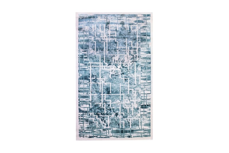 Matta Diamond Vit/Turkos 160x230 - Friezematta - Wiltonmatta