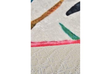 Matta Flam Rund 100 cm - Flerfärgad/Sammet - Textil & mattor - Matta - Modern matta - Wiltonmatta