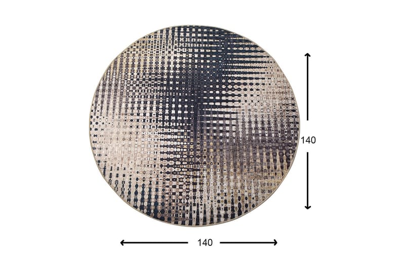 Matta Fusione Rund 140 cm - Flerfärgad/Sammet - Textil & mattor - Matta - Modern matta - Wiltonmatta