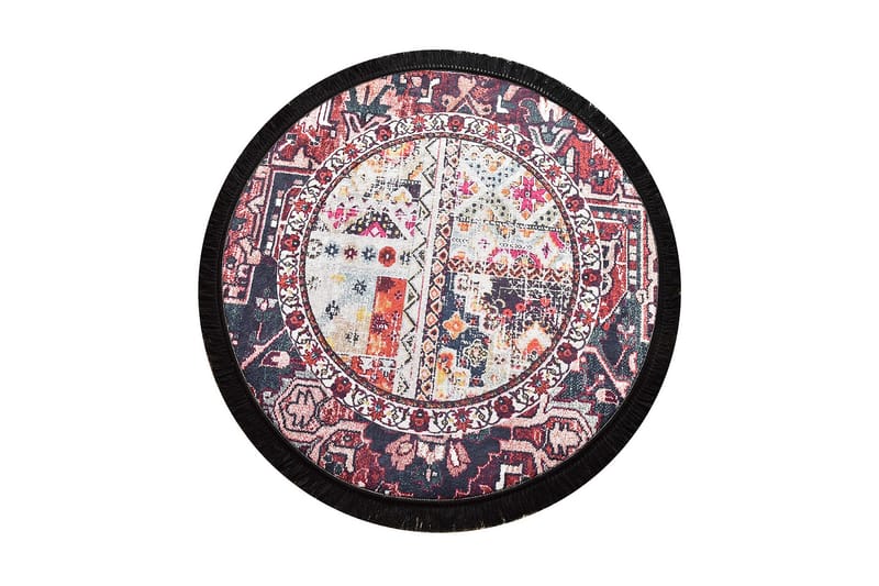 Matta Hikina Rund 140 cm - Flerfärgad/Sammet - Textil & mattor - Matta - Modern matta - Wiltonmatta