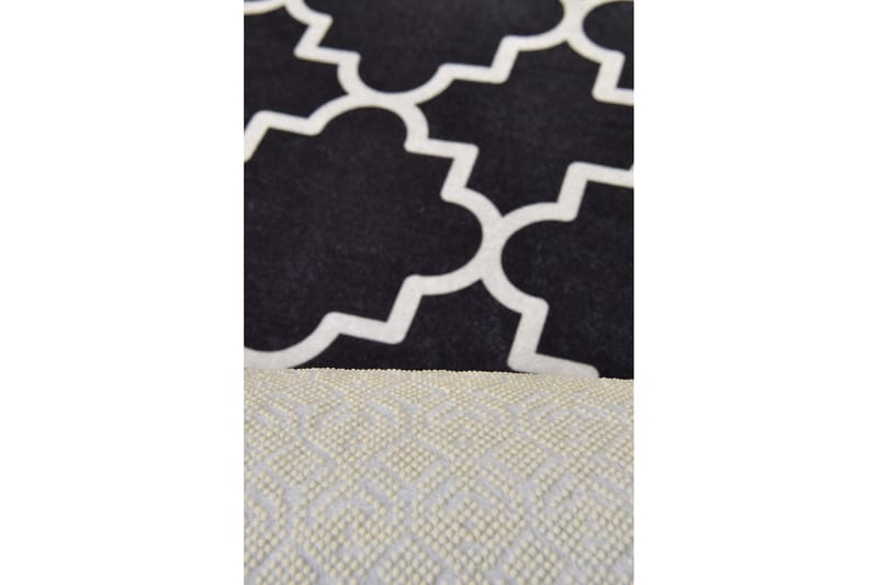 Matta Joxepa Rund 100 cm - Svart/Sammet - Textil & mattor - Matta - Modern matta - Wiltonmatta