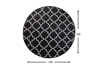 Matta Joxepa Rund 100 cm - Svart/Sammet - Textil & mattor - Matta - Modern matta - Wiltonmatta