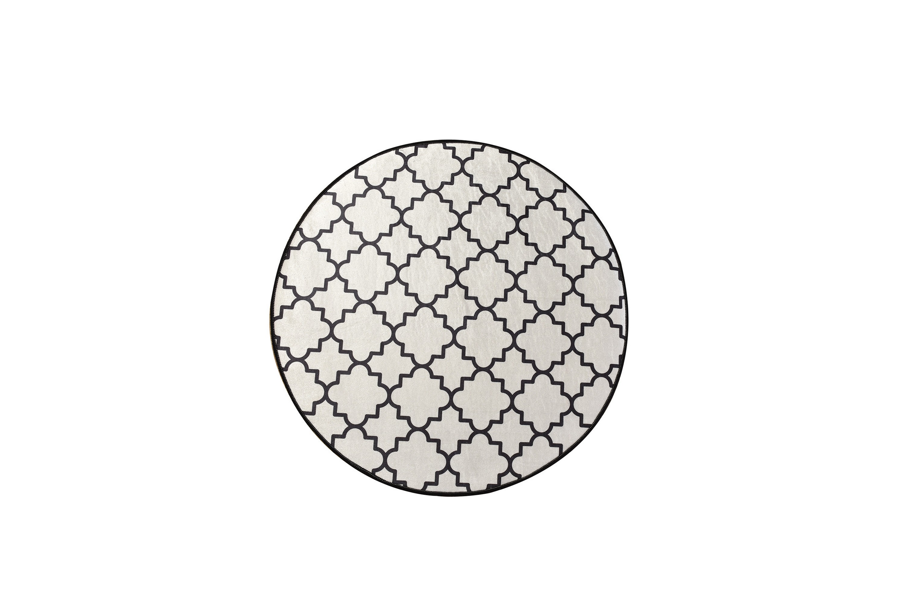 Matta Joxepa Rund 100 cm Vit/Sammet