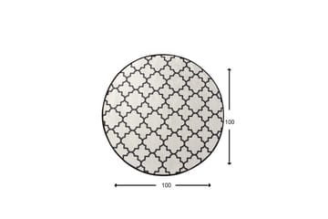 Matta Joxepa Rund 100 cm - Vit/Sammet - Textil & mattor - Matta - Modern matta - Wiltonmatta