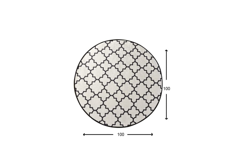 Matta Joxepa Rund 100 cm - Vit/Sammet - Textil & mattor - Matta - Modern matta - Wiltonmatta