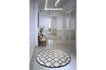 Matta Joxepa Rund 100 cm - Vit/Sammet - Textil & mattor - Matta - Modern matta - Wiltonmatta