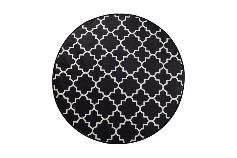 Matta Joxepa Rund 140 cm - Svart/Sammet - Textil & mattor - Matta - Modern matta - Wiltonmatta