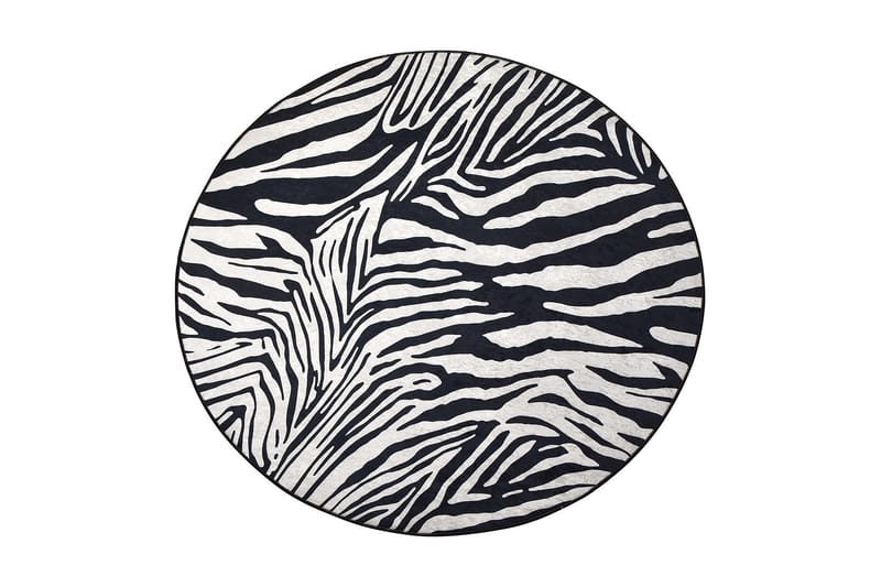Matta Kanthe Rund 100 cm - Zebra/Sammet - Textil & mattor - Matta - Modern matta - Wiltonmatta