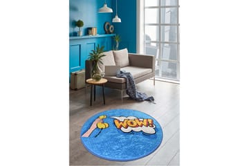 Matta Kormaz Rund 100 cm - Flerfärgad/Sammet - Textil & mattor - Matta - Modern matta - Wiltonmatta
