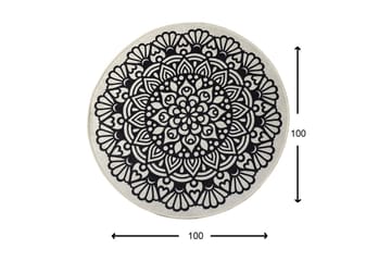 Matta Kozzy Rund 100 cm - Flerfärgad/Sammet - Textil & mattor - Matta - Modern matta - Wiltonmatta