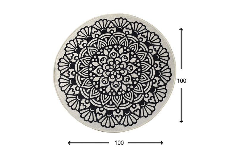 Matta Kozzy Rund 100 cm - Flerfärgad/Sammet - Textil & mattor - Matta - Modern matta - Wiltonmatta