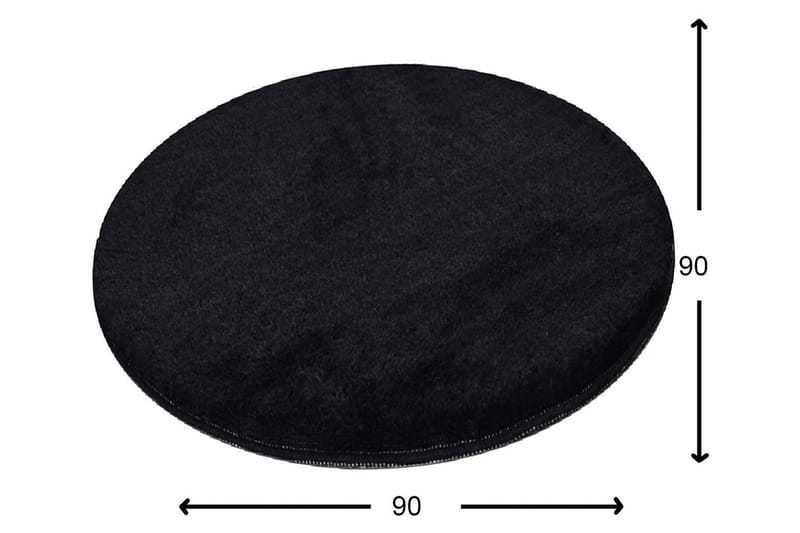 Matta Maggiolina Rund 90 cm - Svart/Akryl - Textil & mattor - Matta - Modern matta - Wiltonmatta