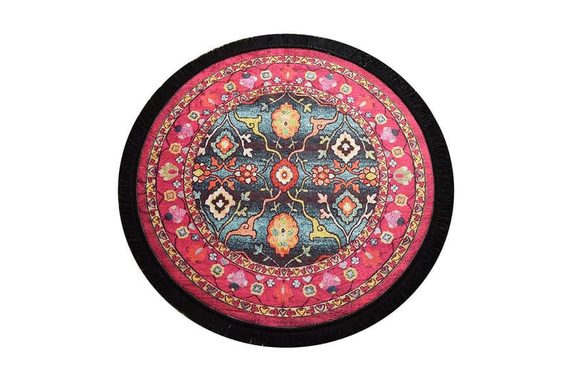 Matta Otantik Rund 140 cm - Flerfärgad/Sammet - Textil & mattor - Matta - Modern matta - Wiltonmatta