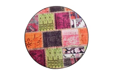 Matta Sehzade Rund 100 cm - Flerfärgad/Sammet - Textil & mattor - Matta - Modern matta - Wiltonmatta